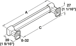 Häfele 111.95.063 TAG - Pull, Omni Track®, Aluminum & Zinc, 160 mm (6 5/16") CTC