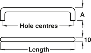 Häfele 155.00.953 Wire Pull, Ø (3/8") 10 mm, Steel, Steel, Matte nickel, 160 mm (6 5/16") CTC