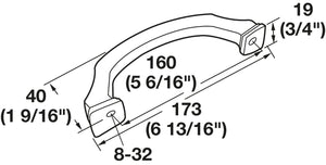 Häfele 133.53.478 Pull, Renown, Zinc, Satin nickel, 160 mm (6 5/16") CTC