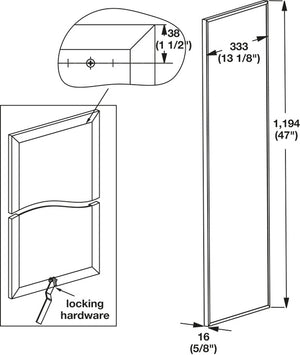 Häfele 805.72.035 TAG - Fixed Mirror, powder-coated aluminum, slate gray, 35" height