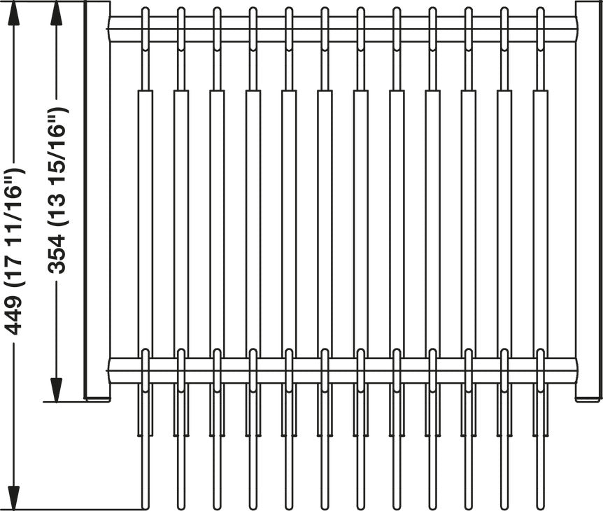 Häfele 805.58.439 TAG - Pants Rack Pull-out, with Hangers, powder-coated aluminum, matte nickel, 18" width