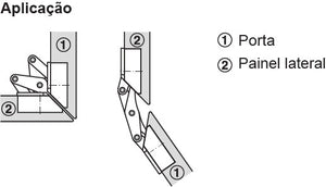Häfele 325.00.708 Miter Hinge, GS 45/90, 135° Opening Angle, For doors and flaps, GS 45, opening angle 135°