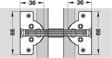Häfele 325.02.702 Miter Flap Hinge, 90° Opening Angle, For doors and flaps, nickel plated, zinc alloy/steel