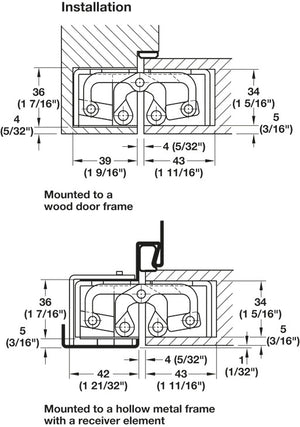Häfele 924.19.004 TECTUS - Concealed Hinge, TE 645 3D, 3D adjustable, size 280 mm, Satin chrome look SW 124