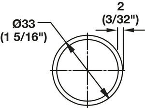 Häfele 800.18.390 TAG - Round Closet Rod with Supports, matte aluminum, 17 3/4" length