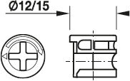 Häfele 262.17.020 Connector Housing, Minifix 12, zinc alloy, without rim, Unfinished
