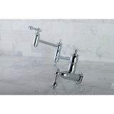 Kingston Brass KS3101AL Restoration Wall Mount Pot Filler Kitchen Faucet, Polished Chrome