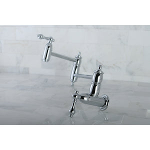 Kingston Brass KS3101AL Restoration Wall Mount Pot Filler Kitchen Faucet, Polished Chrome