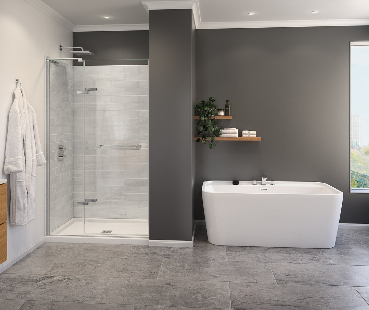 MAAX 139586-810-084-000 Capella 78 44-47 x 78 in. 8 mm Pivot Shower Door for Alcove Installation with GlassShield® glass in Chrome