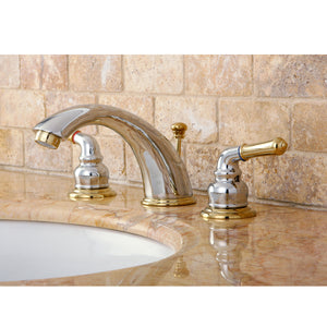 Kingston Brass KB964 Magellan Widespread Bathroom Faucet with Retail Pop-Up, Polished Chrome/Polished Brass