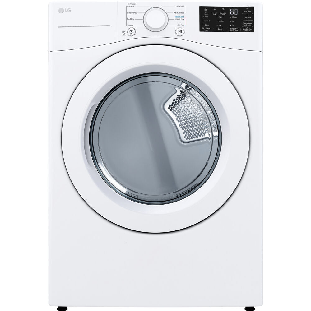 LG DLE3470W 7.4 CF Ultra Large Capacity Electric Dryer with Sensor Dry, NFC Tag On