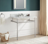 ANZZI CS-FGC004-BN Verona 34.5 in. Console Sink in Brushed Nickel with Carrara White Counter Top