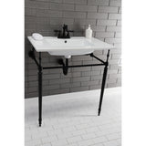 Kingston Brass KB1600AL Heritage 4 in. Centerset Bathroom Faucet, Matte Black