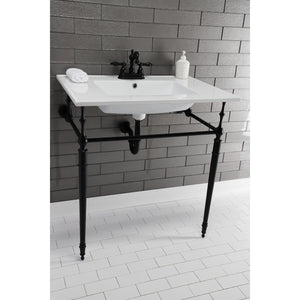 Kingston Brass KB1600AL Heritage 4 in. Centerset Bathroom Faucet, Matte Black