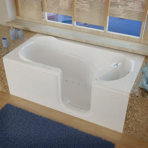 MediTub Step-In 30 x 60 Right Drain White Air Jetted Step-In Bathtub