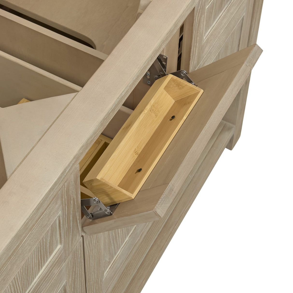 Breckenridge 60" Double Vanity, Whitewashed Oak, w/ 3 CM Phantome Eclos Top