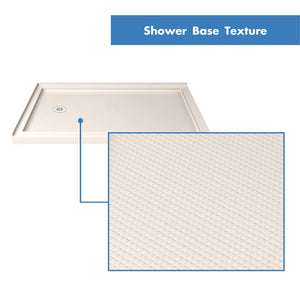 DreamLine Flex 36 in. D x 60 in. W x 74 3/4 in. H Semi-Frameless Shower Enclosure in Brushed Nickel with Left Drain Biscuit Base