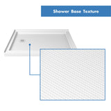 DreamLine Flex 36 in. D x 48 in. W x 74 3/4 in. H Semi-Frameless Pivot Shower Enclosure in Chrome with Left Drain White Base Kit