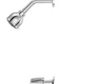 3-Handle Tub & Shower Faucet with Metal Knob Handles