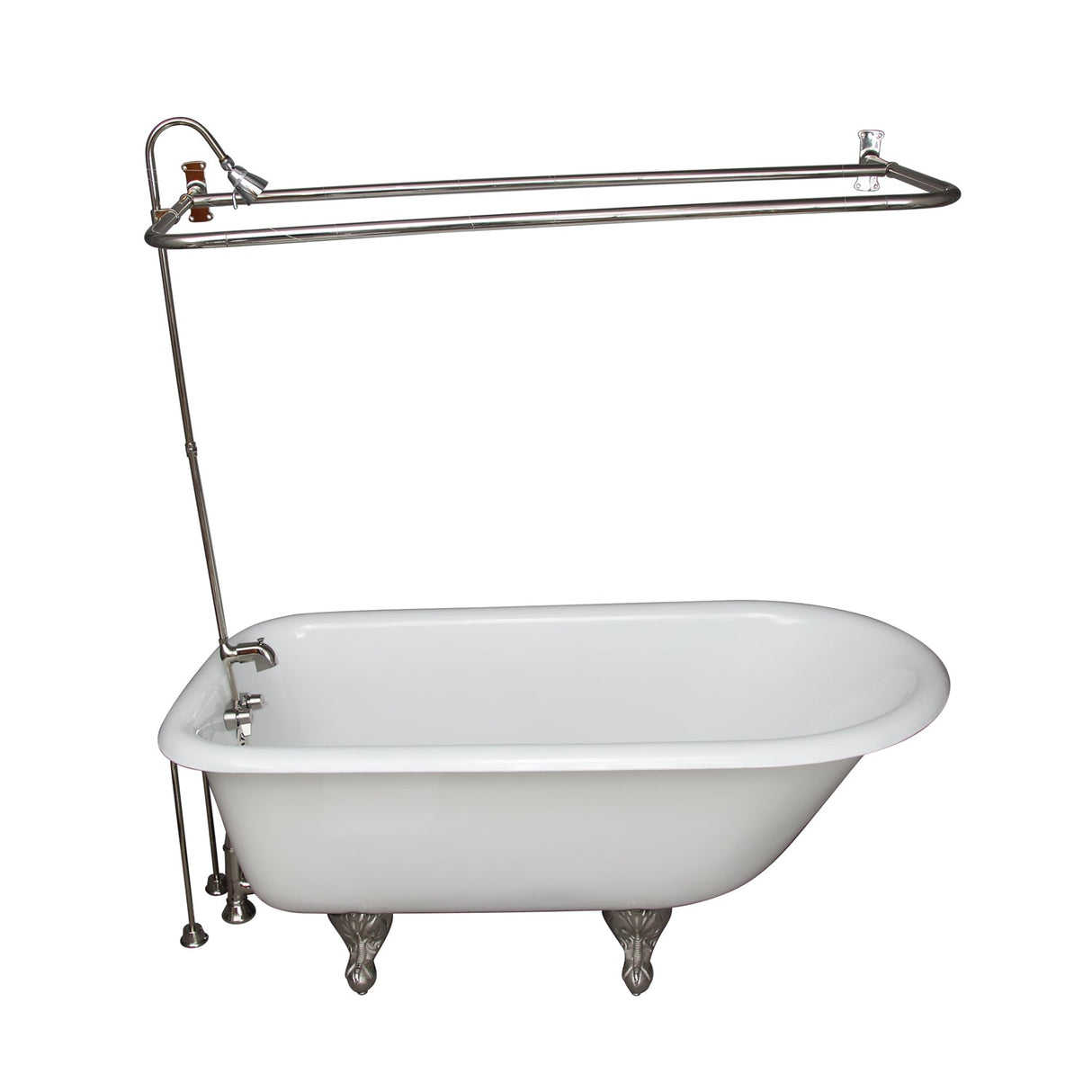 Antonio 55" Cast Iron Roll Top Tub Kit-Polished Nickel Accessories