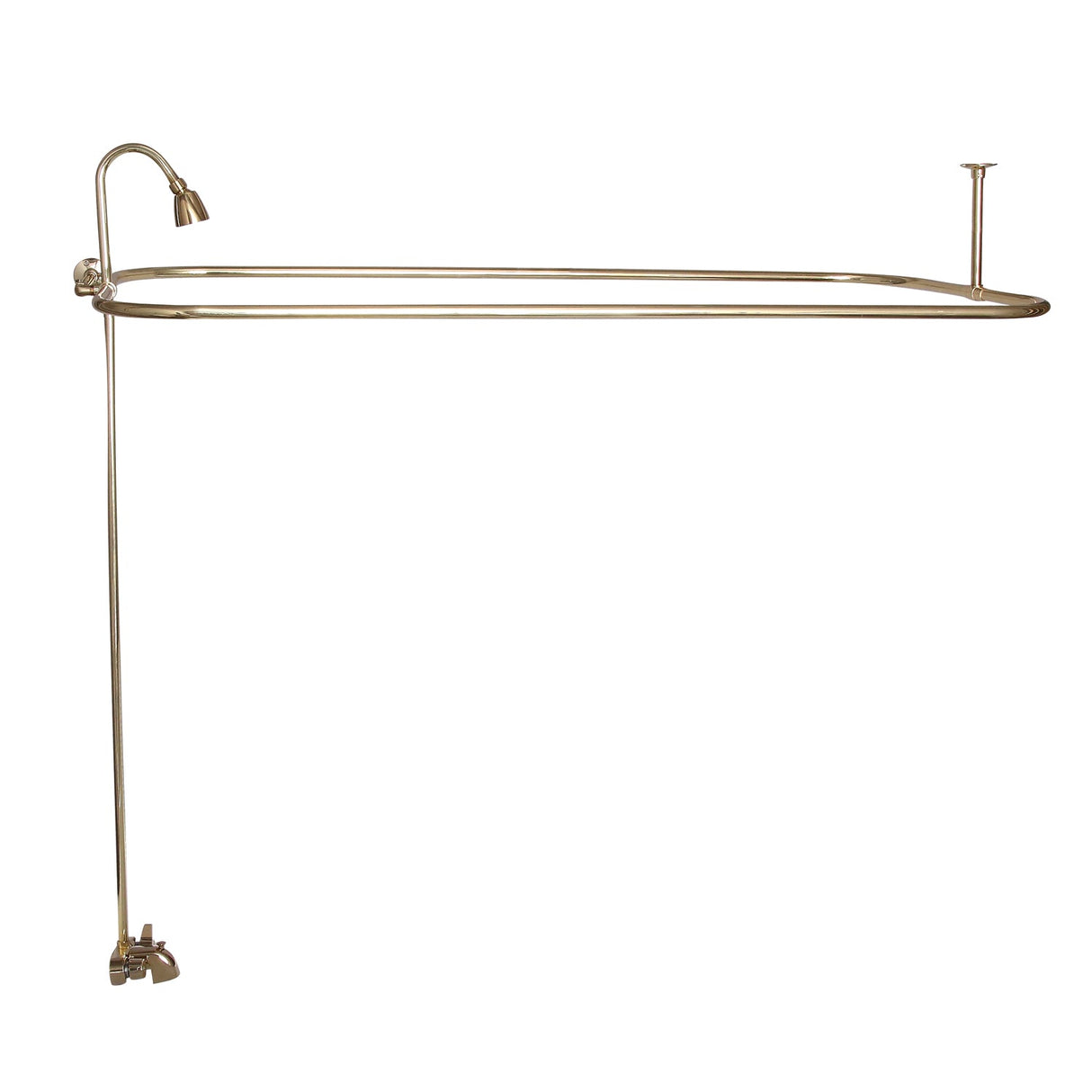 Brocton 65″ Cast Iron Roll Top Tub Kit – Polished Brass Accessories