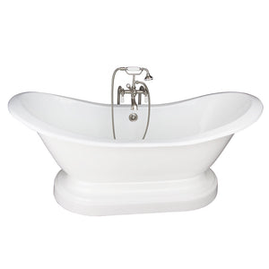 Marshall 72″ Cast Iron Double Slipper Tub Kit – Brushed Nickel Accessories