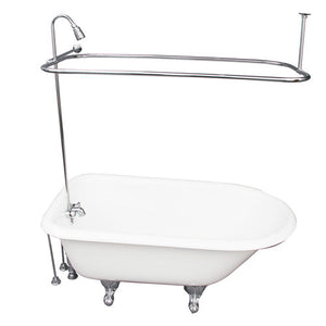 Antonio 55″ Cast Iron Roll Top Tub Kit – Polished Chrome Accessories
