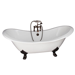 Marshall 72″ Cast Iron Double Slipper Tub Kit – Oil Rubbed Bronze Accessories