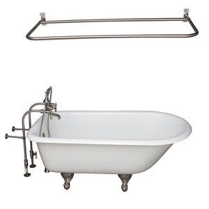 Antonio 55" Cast Iron Roll Top Tub Kit-Brushed Nickel Accessories