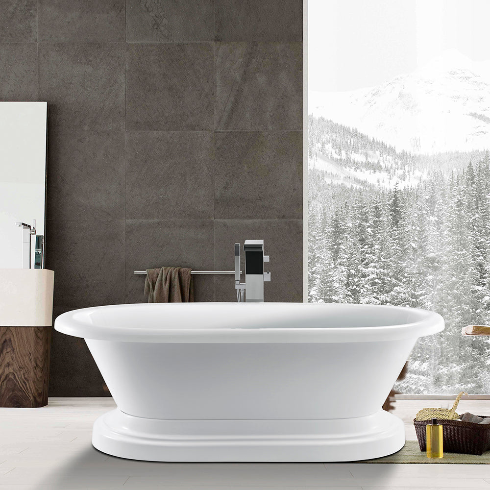 Cordoba 71" Acrylic Double Roll Top Tub on Base