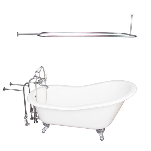 Griffin 61″ Cast Iron Slipper Tub Kit – Polished Chrome Accessories