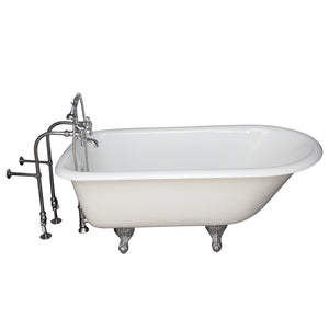 Brocton 65″ Cast Iron Roll Top Tub Kit – Polished Chrome Accessories