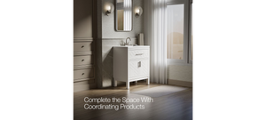 KOHLER Accra 30in. Single Sink Freestanding White Bath Vanity with Pure White Quartz Top Assembled R35898-ASB-0
