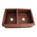 Concord Double Bowl Copper Apron-Front Sink – 33″