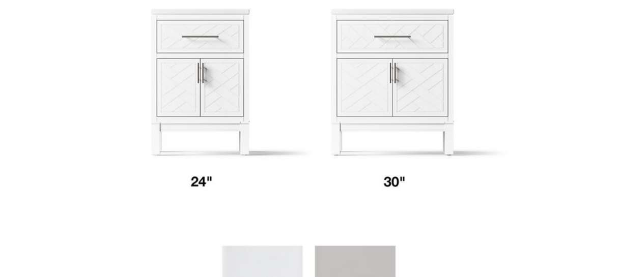 KOHLER Accra 30in. Single Sink Freestanding White Bath Vanity with Pure White Quartz Top Assembled R35898-ASB-0