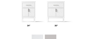KOHLER Accra 30in. Single Sink Freestanding White Bath Vanity with Pure White Quartz Top Assembled R35898-ASB-0