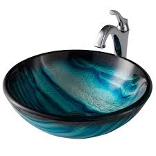 Lenova GV31 Above Counter Colored Glass Vessel Bath Sink