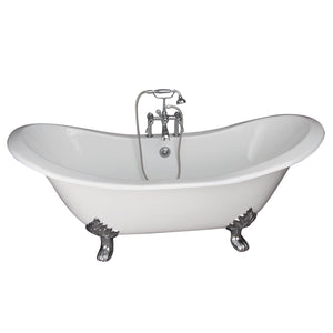 Marshall 72″ Cast Iron Double Slipper Tub Kit – Polished Chrome Accessories