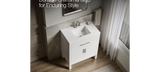 KOHLER Accra 30in. Single Sink Freestanding White Bath Vanity with Pure White Quartz Top Assembled R35898-ASB-0