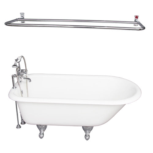 Cadmus 67″ Cast Iron Roll Top Tub Kit – Polished Chrome Accessories