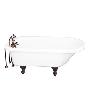 Asia 67″ Acrylic Roll Top Tub Kit in White – Oil Rubbed Bronze Accessories