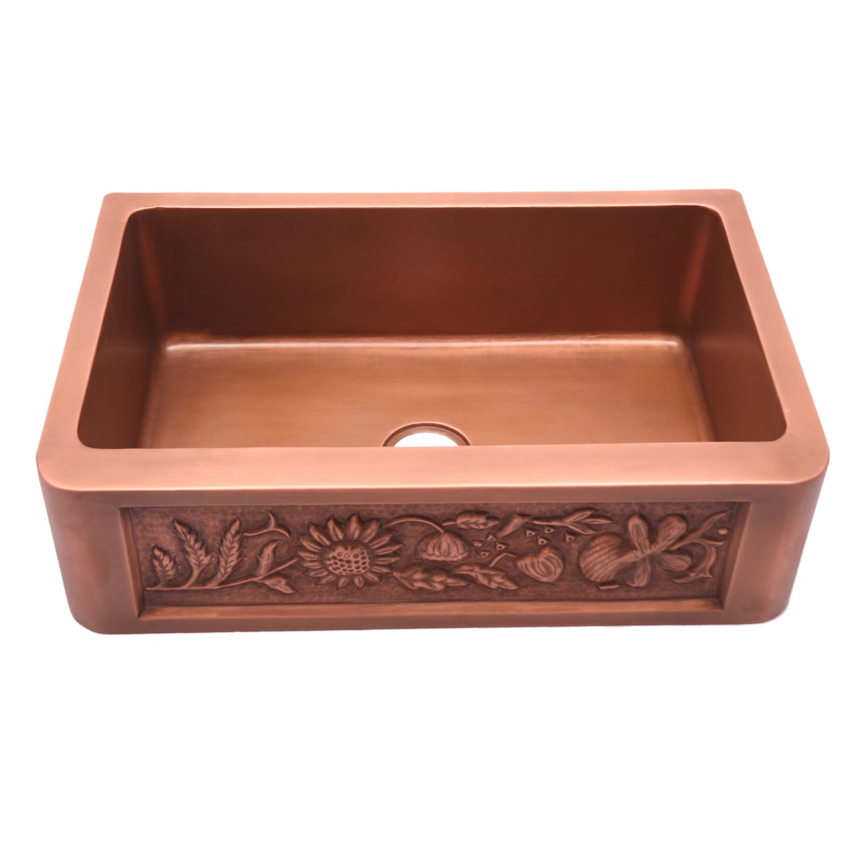 Sunflower Single Bowl Copper Apron-Front Sink – 30″