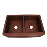 Sicily Double Bowl Copper Apron-Front Sink – 36″