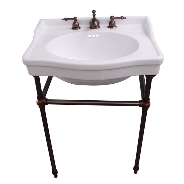 Cali 24" Console Sink with Brass Stand
