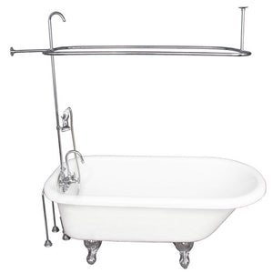 Atlin 67″ Acrylic Roll Top Tub Kit in White – Polished Chrome Accessories