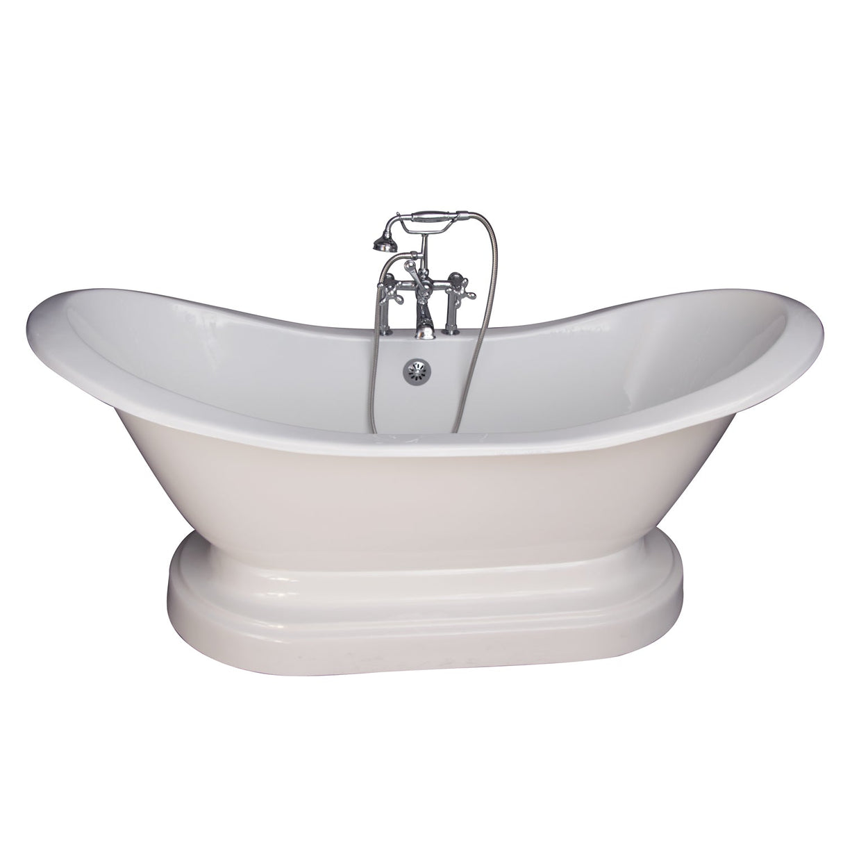 Marshall 72″ Cast Iron Double Slipper Tub Kit – Polished Chrome Accessories