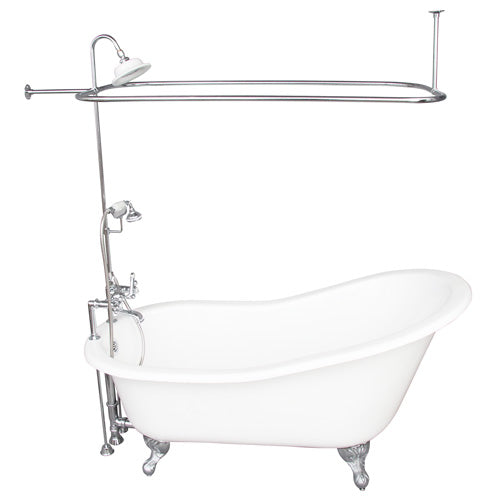 Griffin 61″ Cast Iron Slipper Tub Kit – Polished Chrome Accessories