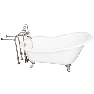 Griffin 61″ Cast Iron Slipper Tub Kit – Brushed Nickel Accessories