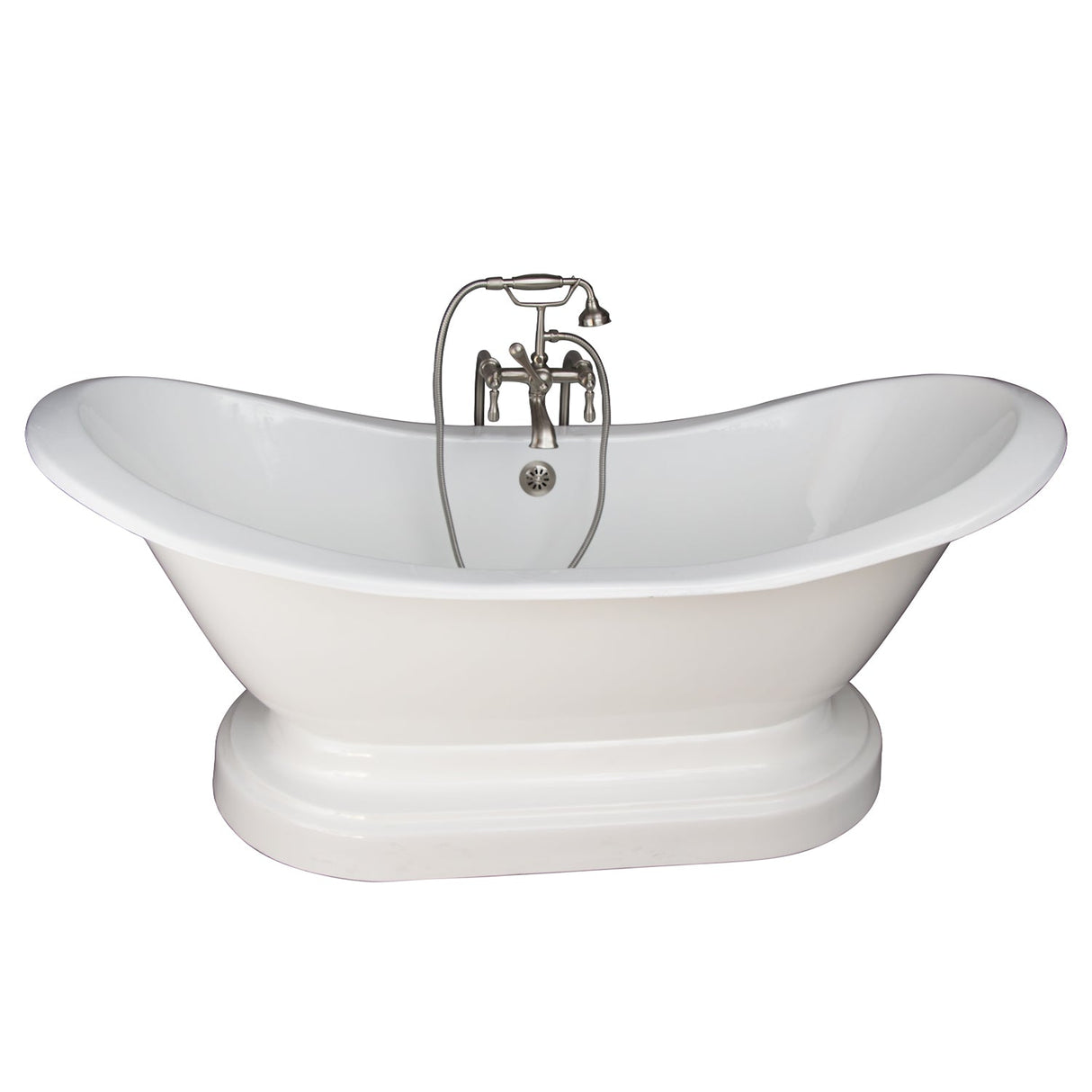 Marshall 72″ Cast Iron Double Slipper Tub Kit – Brushed Nickel Accessories