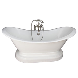 Marshall 72″ Cast Iron Double Slipper Tub Kit – Brushed Nickel Accessories